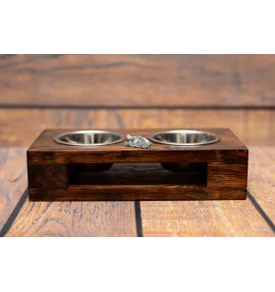 Levrier afghan, Tazi I - support en bois avec des bols pour chien, bols pour chien en acier, cadeau pour l'adoption d'un chien de la marque Art-Dog