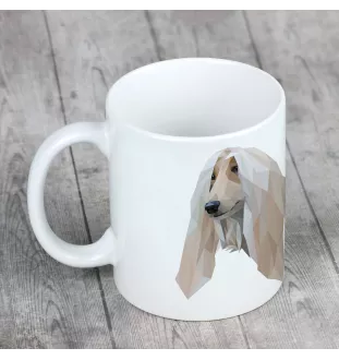 Afghan Hound, Tazi - cup with a geometric dog image and the inscription Art-Dog