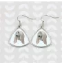 Afghan Hound, Tazi - earrings with a picture and the inscription geometric dog Art-Dog