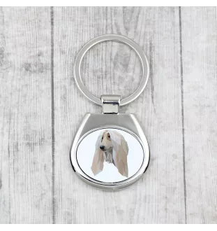 Afghan Hound, Tazi - geometric keychain with a photo and the inscription Art-Dog