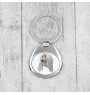 Afghan Hound, Tazi - geometric keychain with a photo and the inscription Art-Dog