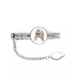 Levrier afghan, Tazi - épingle de cravate géométrique avec photo et inscription Art-Dog