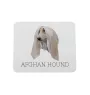 Afghanischer Windhund, Afghane - geometrisches Mauspad mit Bild und Aufschrift von Art-Dog