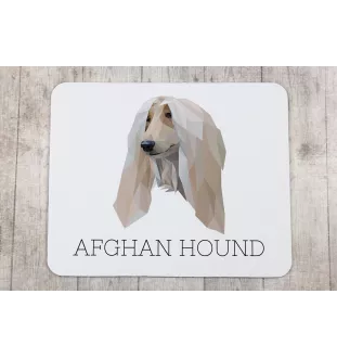 Afghan Hound, Tazi - geometric mouse pad with a picture and text by Art-Dog
