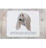 Afghanischer Windhund, Afghane - geometrisches Mauspad mit Bild und Aufschrift von Art-Dog