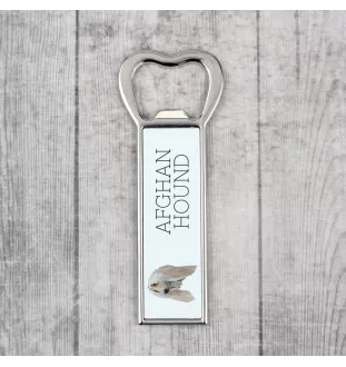 Afghan Hound, Tazi - bottle opener with a picture and inscription for beer by Art-Dog