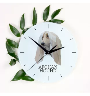 Afghan Hound, Tazi - geometric wall clock with a picture and the brand name Art-Dog