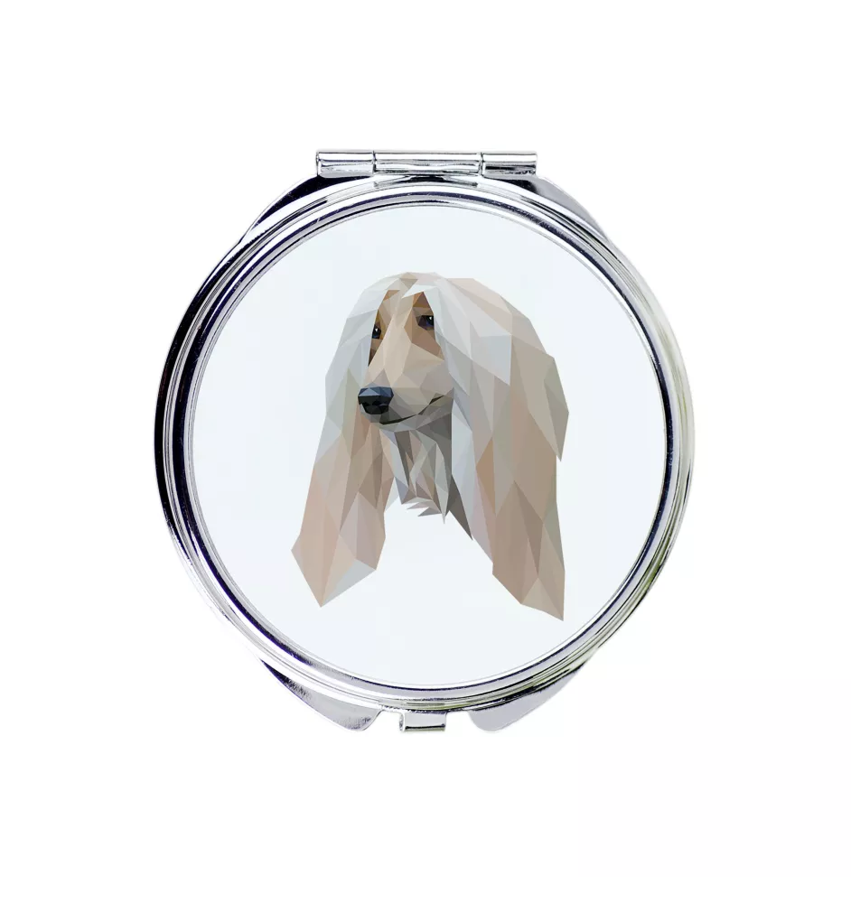 Afghan Hound, Tazi - mirror with a geometric design and the brand name Art-Dog