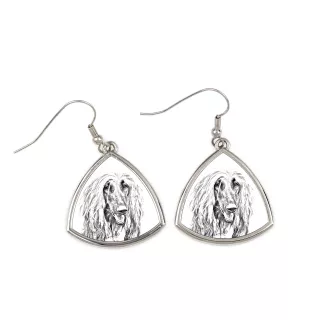 Levrier afghan, Tazi - boucles d'oreilles avec chien, boucles d'oreilles pendantes avec photo, bijoux personnalisés avec impression de la marque Art-Dog