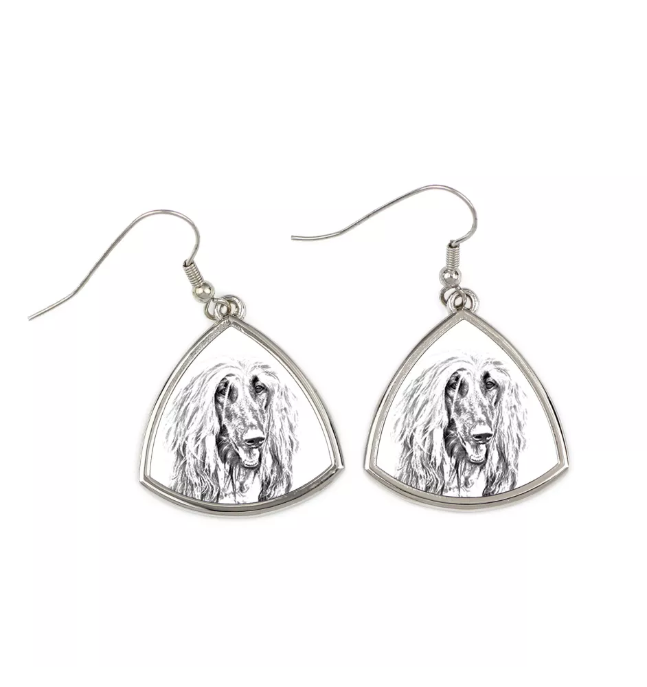 Afghan Hound, Tazi - dog earrings, hanging earrings with a picture, personalized jewelry with Art-Dog brand print