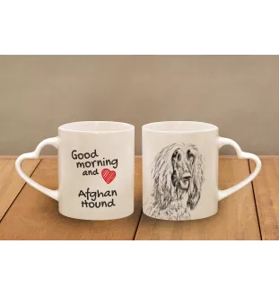 Afghan Hound, Tazi - cup with a dog, adorable cup with a heart-shaped handle, universal gift from the Art-Dog brand