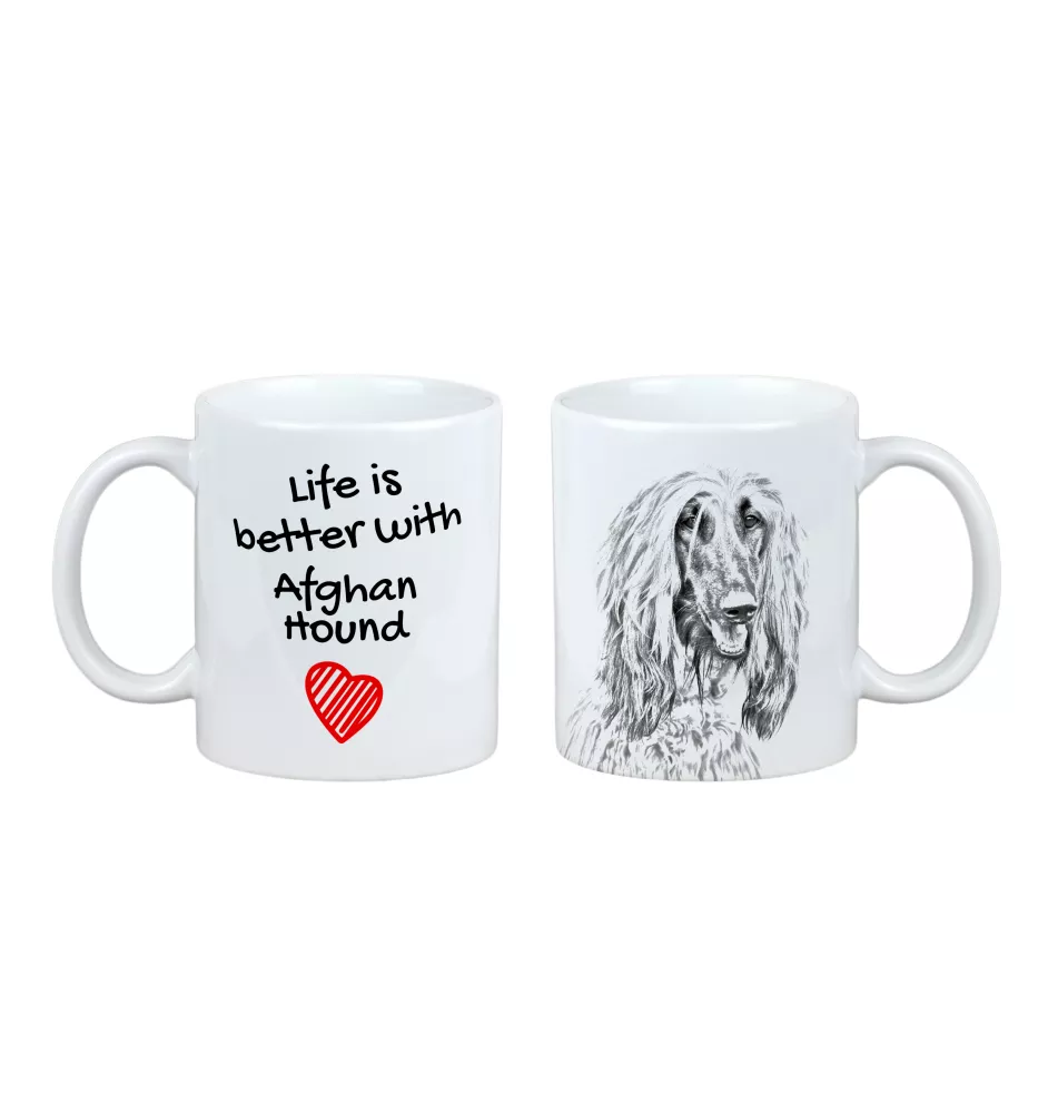 Afghanischer Windhund, Afghane - Tasse mit Hund, Tasse mit Bild, personalisiertes Geschenk der Marke Art-Dog