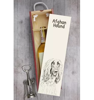 Afghan Hound, Tazi - wine box with a dog, alcohol box with graphics, personalized gift box from the Art-Dog brand
