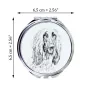 Afghan Hound, Tazi - Pocket mirror with a dog, personalized mirror for a purse, compact mirror with Art-Dog brand print.