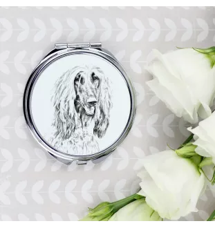 Afghan Hound, Tazi - Pocket mirror with a dog, personalized mirror for a purse, compact mirror with Art-Dog brand print.