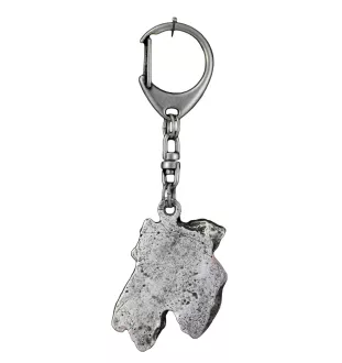 Airedale Terrier, Waterside Terrier - Versilberter Schlüsselanhänger mit Hund, Handtaschen-Dekoration, Rucksack-Anhänger der Marke Art-Dog