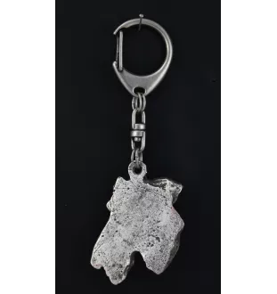 Airedale Terrier, Waterside Terrier - Versilberter Schlüsselanhänger mit Hund, Handtaschen-Dekoration, Rucksack-Anhänger der Marke Art-Dog