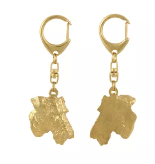 Airedale Terrier, Bingley Terrier - Gilded key ring with dog, handbag decoration, luxury accessory by Art-Dog brand