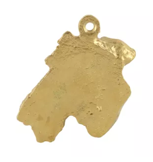 Airedale Terrier, Waterside Terrier - Vergoldeter Schlüsselanhänger mit Hund, Handtaschenschmuck, Luxus-Accessoire der Marke Art-Dog