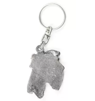 Airedale Terrier, Waterside Terrier - Versilberter Anhänger mit einem Hund in einer dekorativen Box, Handtaschenschmuck, Rucksackanhänger der Marke Art-Dog