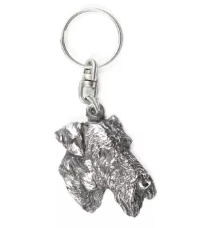 Airedale Terrier, Waterside Terrier - Versilberter Schlüsselanhänger mit Hund in einer Geschenkbox, Handtaschenschmuck, Rucksackanhänger der Marke Art-Dog