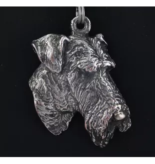 Airedale Terrier, Bingley Terrier - Necklace with dog, silver-plated pendant for dog fan, unique jewelry by Art-Dog brand