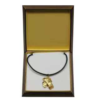 Airedale Terrier, Bingley Terrier - Dog necklace in gift box, gold-plated pendant for dog fan, striking jewellery by Art-Dog