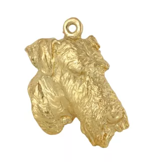 Airedale Terrier, Waterside Terrier, Bingley Terrier - Collier de chien dans une boîte cadeau, pendentif plaqué or pour les fans de chiens, bijoux remarquables par Art-Dog
