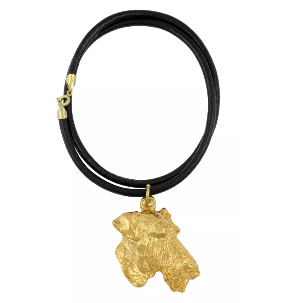 Airedale Terrier, Waterside Terrier - Hundehalsband, vergoldeter Anhänger für Hundefans, einzigartiger Schmuck der Marke Art-Dog
