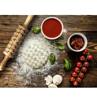 Airedale Terrier, Waterside Terrier - kleiner Nudelholz mit Hund, Teigrolle mit Mustern, Gadget für Keramiker der Marke Art-Dog