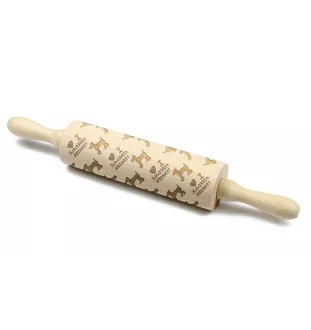 Airedale Terrier, Bingley Terrier - rolling pin for dough with a dog, patterned rolling pin for ceramics, a gift for a cook from the Art-Dog brand