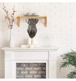 Airedale Terrier, Bingley Terrier - Dog statue, hanging bust, unique decoration for dog lover by Art-Dog brand