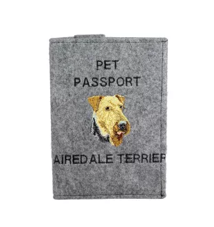 Airedale Terrier, Waterside Terrier, Bingley Terrier - Porte passeport pour chien, porte document, cadeau pour le voyageur de la marque Art-Dog