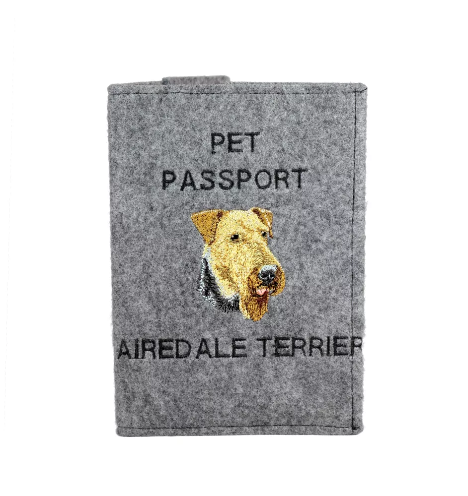 Airedale Terrier, Bingley Terrier - Dog passport case, document case, gift for the traveller from the Art-Dog brand