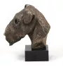 Airedale Terrier, Bingley Terrier - Dog statue, bust on stone base, sculpture, trophy for dog show by Art-Dog brand