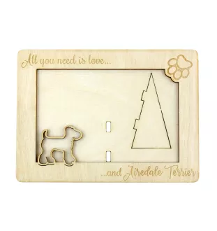 Airedale Terrier, Bingley Terrier - Photo frame, engraved wooden frame, a lovely gadget for the dog lover by Art-Dog