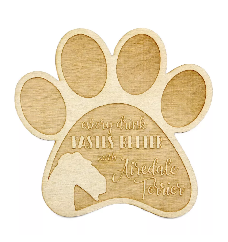 Airedale Terrier, Waterside Terrier, Bingley Terrier - Sous-verre mug, sous-verre gravé avec chien, cadeau pour amoureux des chiens par la marque Art-Dog