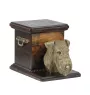 Airedale Terrier urna wykonana z drewna z psem Art-Dog