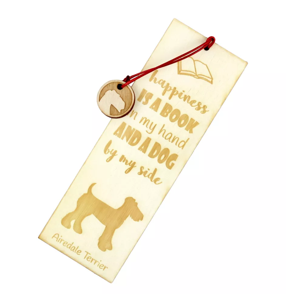 Airedale Terrier, Bingley Terrier - dog bookmark, personalized bookmark, dog gadget for Art-Dog brand readers