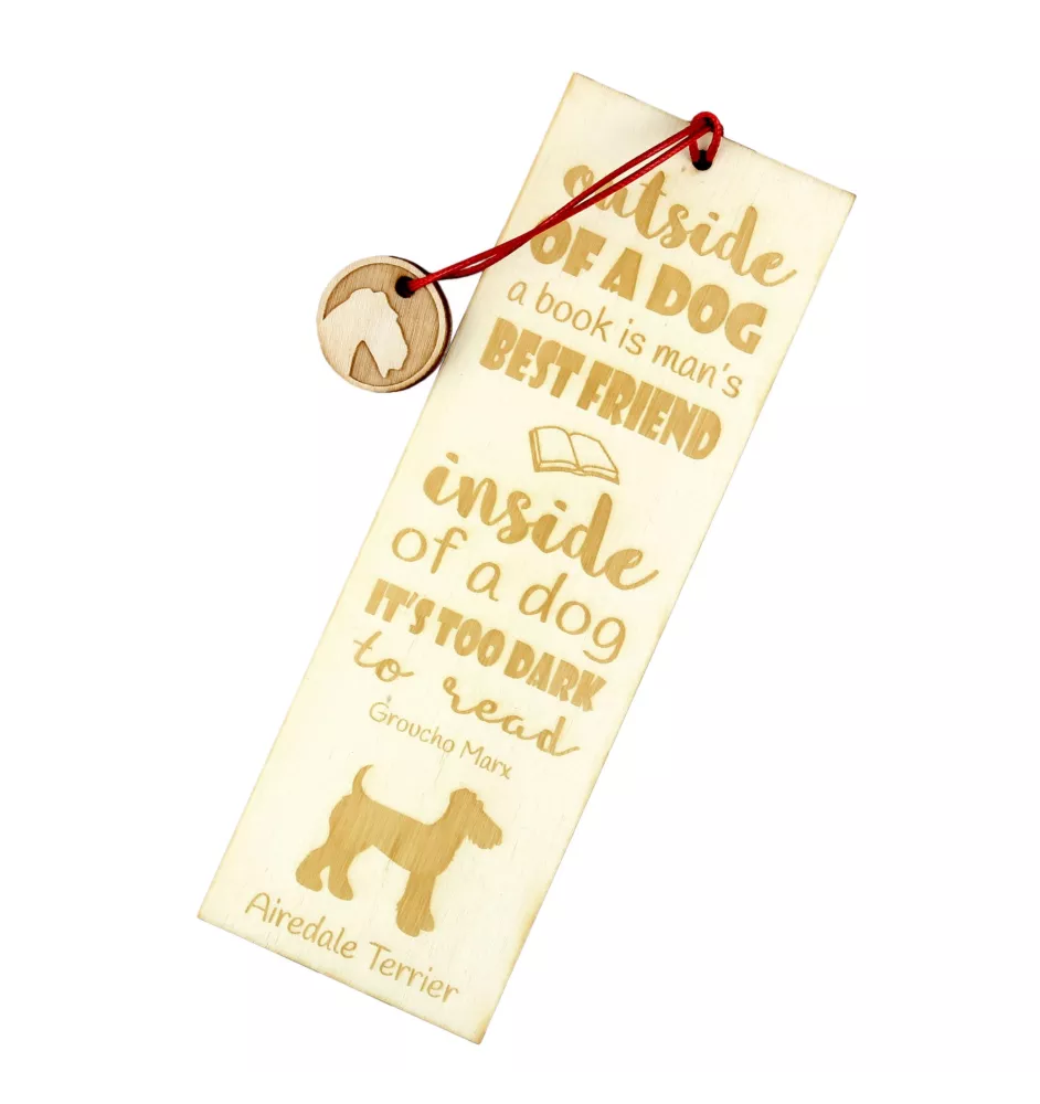 Airedale Terrier, Waterside Terrier - Lesezeichen mit Hund, personalisiertes Lesezeichen, Geschenk für Bücherwurm von der Marke Art-Dog