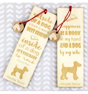 Airedale Terrier, Waterside Terrier, Bingley Terrier - marque-page pour livre avec chien, marque-page personnalisé, cadeau pour les amateurs de livres de la marque Art-Dog