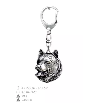 Alaskan Malamute, Alaskischer Malamute - Versilberter Schlüsselanhänger mit Hund, Handtaschen-Dekoration, Rucksack-Anhänger der Marke Art-Dog