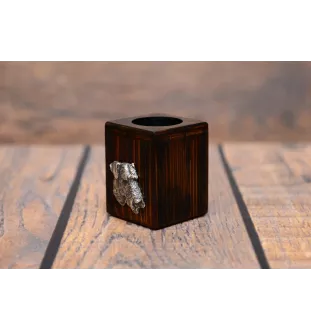 Airedale Terrier, Waterside Terrier - Holzkerzenständer mit Hund, einzigartiges Andenken an den Verlust eines Hundes, Handwerkskunst der Marke Art-Dog