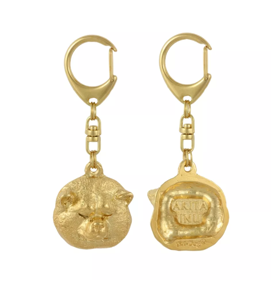 Akita, Akita Inu - Porte-clés doré avec chien, décoration de sac à main, accessoire de luxe de la marque Art-Dog
