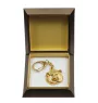Akita, Akita Inu - Gilded key ring with dog in gift box, handbag decoration, luxury accessory by Art-Dog brand
