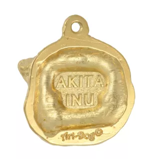 Akita, Akita Inu - Gilded key ring with dog in gift box, handbag decoration, luxury accessory by Art-Dog brand