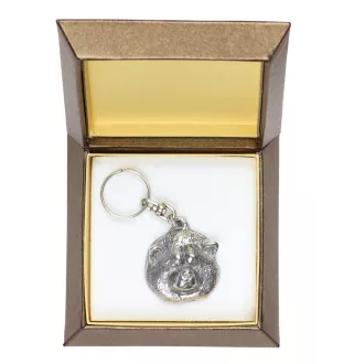 Akita, Akita Inu - Pendentif argenté avec un chien dans une boîte décorative, décoration de sac à main, pendentif de sac à dos par la marque Art-Dog