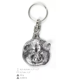 Akita, Akita Inu - Silver-plated pendant with a dog in a decorative box, handbag decoration, backpack pendant by Art-Dog brand