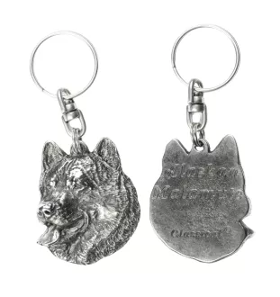 Alaskan Malamute - Silver-plated pendant with a dog in a decorative box, handbag decoration, backpack pendant by Art-Dog brand