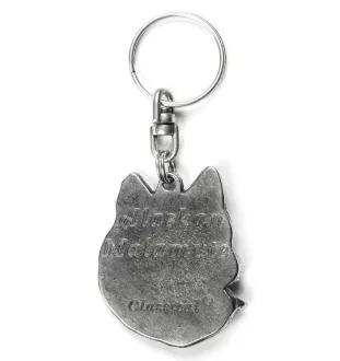 Malamute de l'Alaska - Pendentif argenté avec un chien dans une boîte décorative, décoration de sac à main, pendentif de sac à dos par la marque Art-Dog